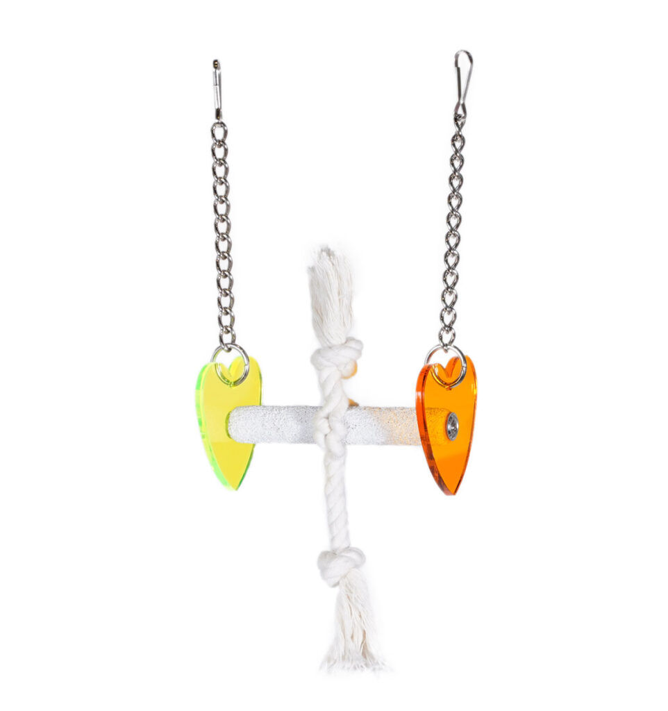 Bird Swing with Rope is a hanging bird perch with rope is made of durable, non-toxic materials