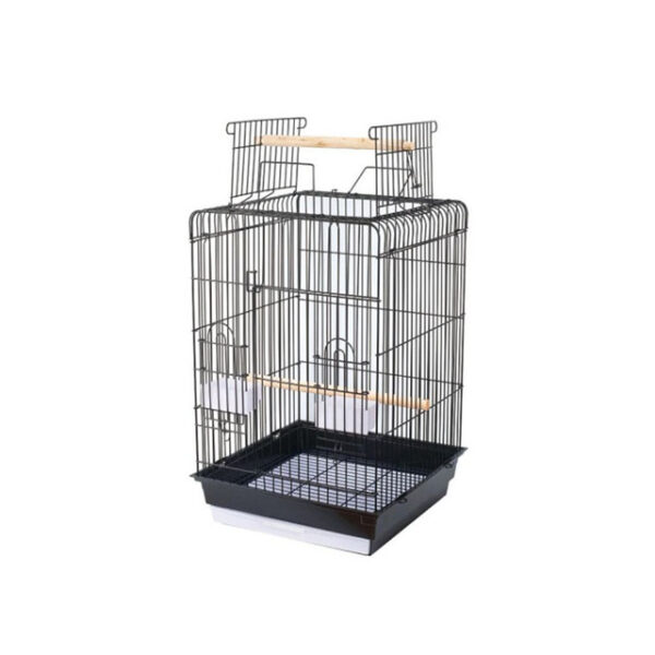 Allen Square Black Bird Cage with Stand